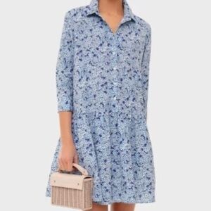 Tuckernuck Hayes Blue Hydrangea Floral Dress XL